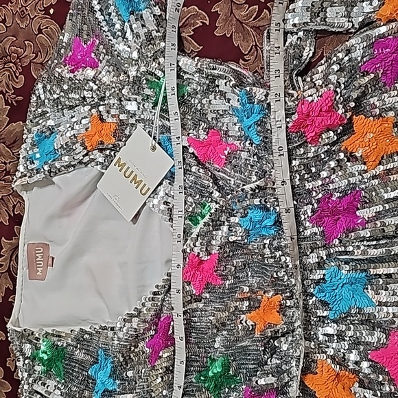 Show Me Your Mumu "Wear Me Out "Rainbow Star Sequin Mini Dress XS - Picture 12 of 14
